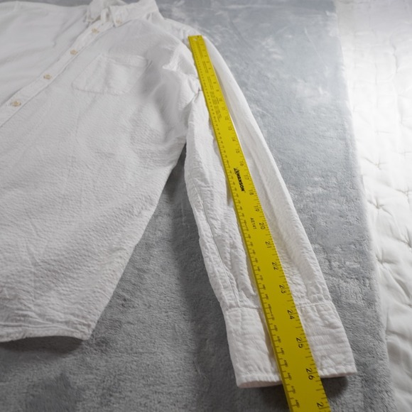 Taylor Stitch Shirt Mens 46 White Cotton Long Sleeve Button Down Collar Pocket - Picture 6 of 11